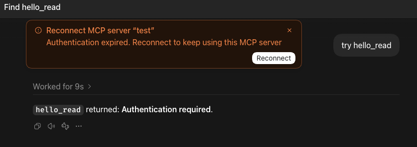 hello_read authentication failure and client reconnect notice